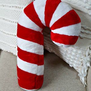 LARGE WHIMSICAL Plush CANDY CANE ACCENT PILLOW